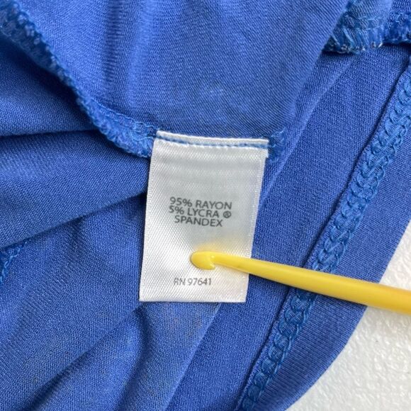 J Jill Wearever Collection Blue Paisley Border Print Tunic Women Size Medium - Picture 9 of 14